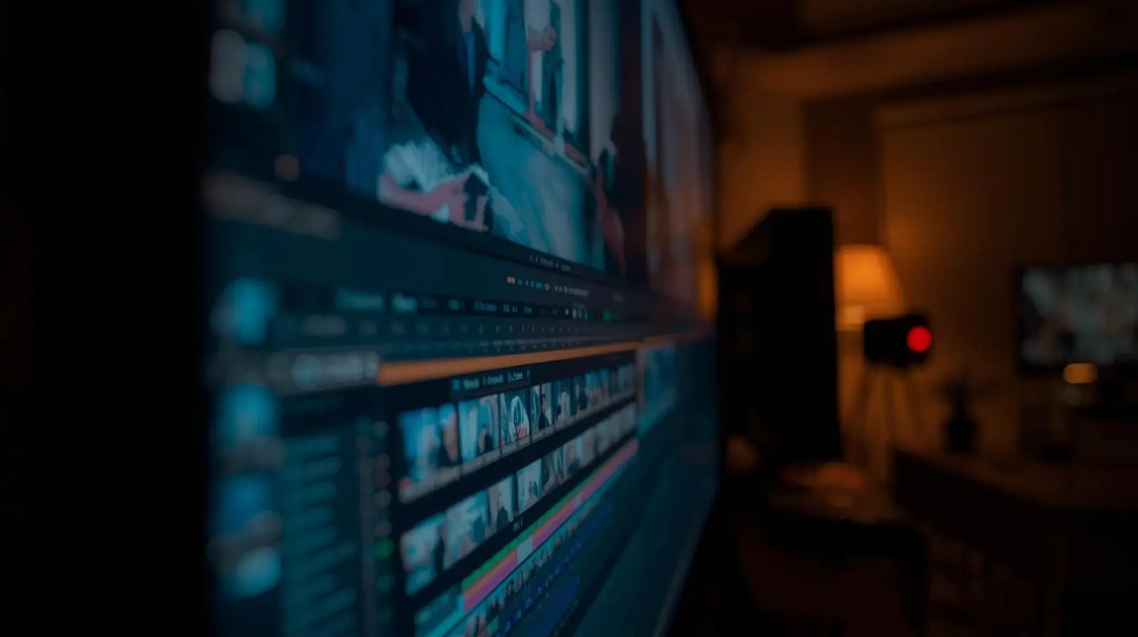 Computer screen in an editing suite