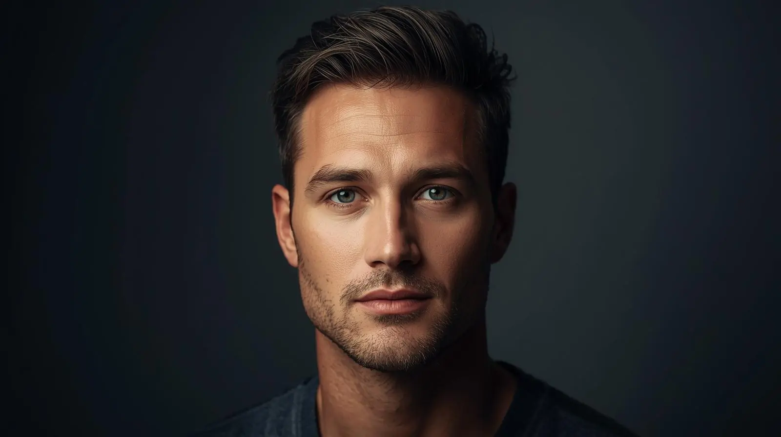 A portrait photography setup where a soft LED light is used on a model, showing natural skin tones